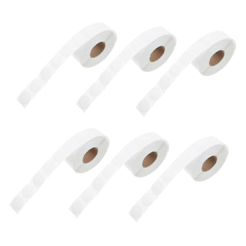 GETAJGHSD 6 Rollen Selbstklebende Bunte Punktaufkleber für Büro Zuhause Schule Einzelhandel und Lebensmittelservice Aufkleber pro Rolle Farbig Weiß von GETAJGHSD