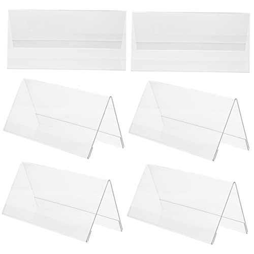 GETAJGHSD 6 Stück Acryl Tischaufsteller für Sitzplatzkarten Robuste Namensschilder für Büro Konferenzen und Veranstaltungen Doppelseitige Nutzung Einfach zu Reinigen von GETAJGHSD