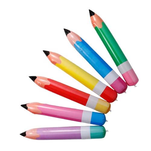 GETAJGHSD 6 Stück Aufblasbare Bleistift Deko Teiliges PVC Inflatable Pencil für Schulanfang Klassenzimmerdekoration und Partys Buntstifte Gelb Blau Grün und Rot GETAJGHSD 6 Stück Aufblasbare Bleistift Deko Teiliges PVC Inflatable Pencil für Schulanfang Klassenzimmerdekoration und Partys Buntstifte Gelb Blau Grün und Rot von GETAJGHSD