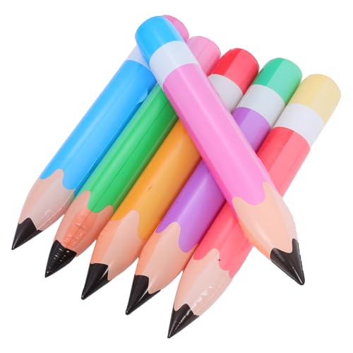 GETAJGHSD 6 Stück Inflatable Pencil Balloons Bunte Rückenschul Dekoration für Klassenzimmer Schnelle Aufblasung PVC Material Farbenvielfalt für Kreative Events von GETAJGHSD