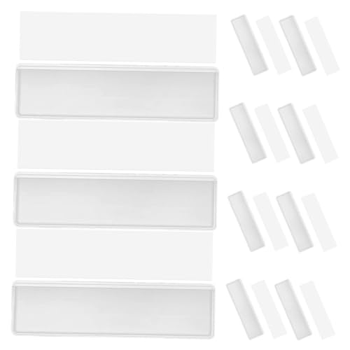 GETAJGHSD 60 Stück Transparente Etikettenhalter, Durchsichtige Klebetaschen, Durchsichtiger Etikettenhalter, Büro Etikettenhalter, Bibliotheksausweistaschen, Etikettenhalter Aus Kunststoff, von GETAJGHSD