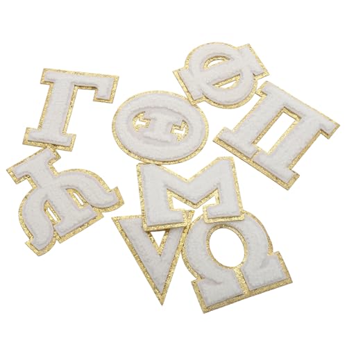 GETAJGHSD 8 Stück Griechische Alphabet Aufkleber, Alphabet Applikationen, Lustige Abzeichen Patches, Gestickte Applikationen, Bügelflicken Für Kleidung, Buchstaben Patches, Kleinkind Patch GETAJGHSD 8 Stück Griechische Alphabet Aufkleber, Alphabet Applikationen, Lustige Abzeichen Patches, Gestickte Applikationen, Bügelflicken Für Kleidung, Buchstaben Patches, Kleinkind Patch von GETAJGHSD
