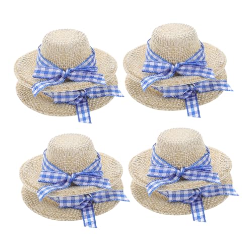 GETAJGHSD 8 Stück Mini Puppen Strickstrohhut, Miniatur Oberteile, Kleine Hüte Zum Basteln, Mini Puppenhüte, Mini Stroh Imitat Strickhüte, Handarbeits Miniaturhüte, DIY Bastel Miniaturhüte von GETAJGHSD