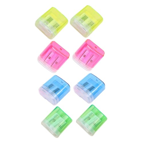 GETAJGHSD 8 Stück Teiliges Bleistiftanspitzer Handheld Anspitzer Manuell Transparent für Büro und Schule Gelb Grün Blau und Praktische und Robuste Lösung für Künstler und Schüler von GETAJGHSD