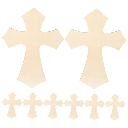 GETAJGHSD 8 Stück Teiliges Holzplättchen Kreuzform Unbehandelte Baumscheiben zum Basteln Glatte Oberfläche DIY Holzschnitt für Schul Kirchen Osterdekoration GETAJGHSD 8 Stück Teiliges Holzplättchen Kreuzform Unbehandelte Baumscheiben zum Basteln Glatte Oberfläche DIY Holzschnitt für Schul Kirchen Osterdekoration von GETAJGHSD