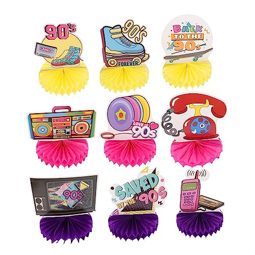 GETAJGHSD 90er Jahre Vintage Disco Waben Papier Fans 9pc Pack Tisch Mittelstück Hochzeit Dekoration GETAJGHSD 90er Jahre Vintage Disco Waben Papier Fans 9pc Pack Tisch Mittelstück Hochzeit Dekoration von GETAJGHSD