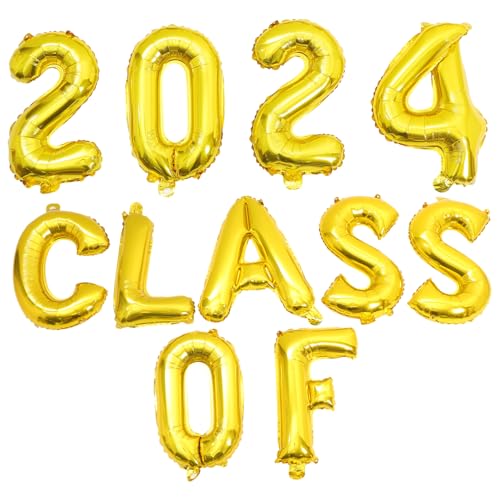 GETAJGHSD Abschlussballon Set aus Aluminiumfolie Dekorative Luftballons für Abschlussfeier Goldene Class Of Banner Dekoration Partydeko für Unvergessliche von GETAJGHSD