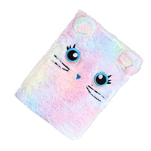 GETAJGHSD Cartoon Mädchen Notizbuch Plüsch Scrapbook Buntes Schreibblock für Schülerbedarf Farbige Katze von GETAJGHSD