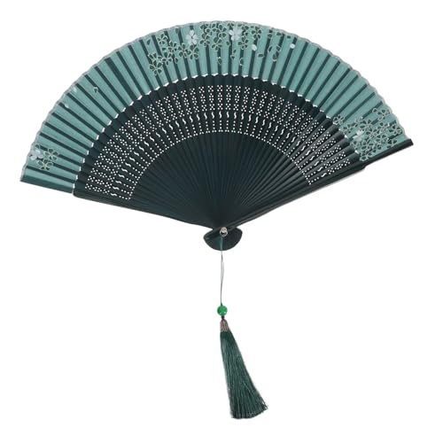GETAJGHSD Faltfächer aus Vintage Handfächer für Damen Chinesischer Fächer mit Blumenmuster Faltbar und Handlich für Tanz Fotografie und Sommerpartys mit Quasten S Grün und Weiß GETAJGHSD Faltfächer aus Vintage Handfächer für Damen Chinesischer Fächer mit Blumenmuster Faltbar und Handlich für Tanz Fotografie und Sommerpartys mit Quasten S Grün und Weiß von GETAJGHSD