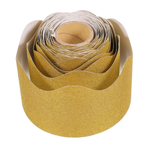 GETAJGHSD Goldene Wellenbordüre für Klassenzimmer Wasserfestes Dekopapier für Pinnwände für Kreative Bastelprojekte und Schuldekoration GETAJGHSD Goldene Wellenbordüre für Klassenzimmer Wasserfestes Dekopapier für Pinnwände für Kreative Bastelprojekte und Schuldekoration von GETAJGHSD