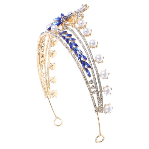 GETAJGHSD Krone Haarschmuck verlobung brautkleid Zerbrochene Tiara Blaue Brautkrone Strass-Tiara Geburtstagskrone für Frauen Reize Strass-Kronen-Stirnband Krone für Mädchen Zinklegierung von GETAJGHSD
