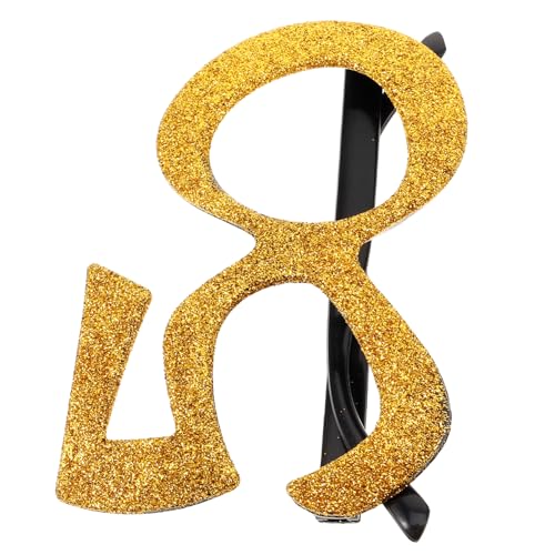 GETAJGHSD digitale Brille Rosa Brille für Geburtstagsfeier Glitzer-Zahlenbrille Brille zum 50. Geburtstag Foto Spaßbrille für Party Photo Booth Requisiten lustig Abs Golden von GETAJGHSD