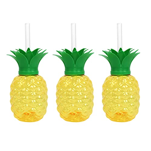 GETBSTOOP 3/6 Stück Hawaii-Sommerparty-Becher 500 ml Ananas-/Erdbeer-Form Trinkbecher Tropische Sommerbecher mit Strohhalm Kreative Geburtstagsparty-Dekoration GETBSTOOP 3/6 Stück Hawaii-Sommerparty-Becher 500 ml Ananas-/Erdbeer-Form Trinkbecher Tropische Sommerbecher mit Strohhalm Kreative Geburtstagsparty-Dekoration von GETBSTOOP
