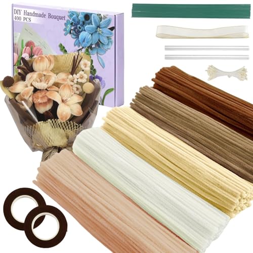 GETBSTOOP 420 Stück Rohrreiniger Bastelset, Großpackung mit Blumen-Rohrreinigern for DIY Blumenarrangements, Chenille-Drähte for kreative Bastelprojekte for Kinder und Erwachsene GETBSTOOP 420 Stück Rohrreiniger Bastelset, Großpackung mit Blumen-Rohrreinigern for DIY Blumenarrangements, Chenille-Drähte for kreative Bastelprojekte for Kinder und Erwachsene von GETBSTOOP