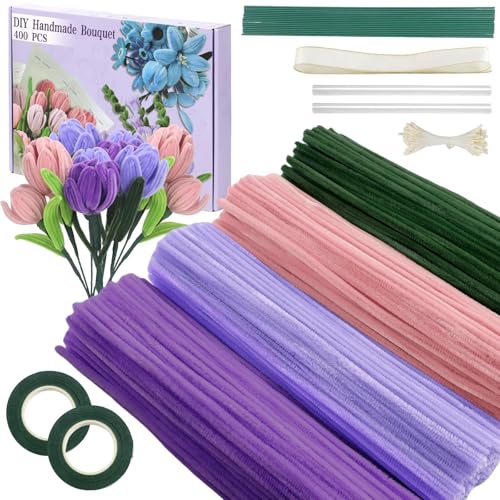 GETBSTOOP 420 Stück Rohrreiniger Bastelset, Großpackung mit Blumen-Rohrreinigern for DIY Blumenarrangements, Chenille-Drähte for kreative Bastelprojekte for Kinder und Erwachsene GETBSTOOP 420 Stück Rohrreiniger Bastelset, Großpackung mit Blumen-Rohrreinigern for DIY Blumenarrangements, Chenille-Drähte for kreative Bastelprojekte for Kinder und Erwachsene von GETBSTOOP
