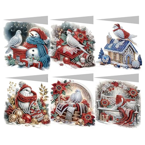 GETBSTOOP 6PCS Weihnachtskerze DIY Malerei Karten Strass Malkarten Kit Diamant Dail GETBSTOOP 6PCS Weihnachtskerze DIY Malerei Karten Strass Malkarten Kit Diamant Dail von GETBSTOOP