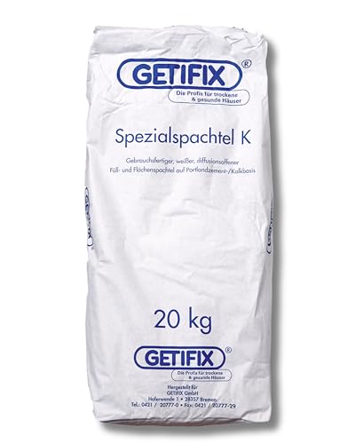 GETIFIX Spezialspachtel K Weiß 20 kg – gebrauchsfertig, Spachtelmasse für Innenbereich, Füll- und Flächenspachtel GETIFIX Spezialspachtel K Weiß 20 kg – gebrauchsfertig, Spachtelmasse für Innenbereich, Füll- und Flächenspachtel von GETIFIX
