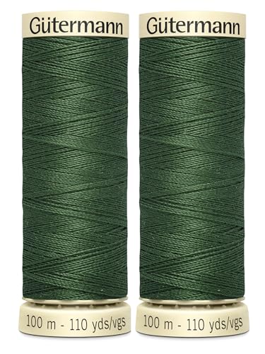 2 x 100 m Gütermann Nähgarn aus Polyester für Hand- oder Maschinennähen, Dark Forrest Green 0561, gebündelt von GetInStyle Shop von GETINSTYLE SHOP