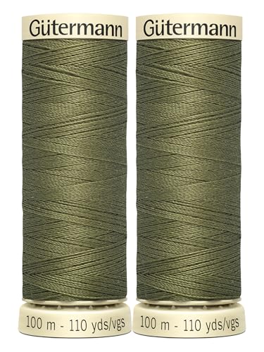2 x 100 m Gütermann Nähgarn aus Polyester für Hand- oder Maschinennähen, warmes Olivgrün 0432, gebündelt von GetInStyle Shop 2 x 100 m Gütermann Nähgarn aus Polyester für Hand- oder Maschinennähen, warmes Olivgrün 0432, gebündelt von GetInStyle Shop von GETINSTYLE SHOP