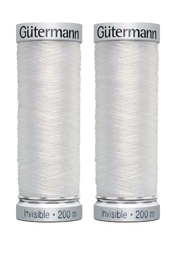 2 x 200 m Gütermann Sulky Invisible Garn, transparent, gebündelt von GetInStyle Shop von GETINSTYLE SHOP