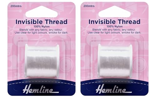 2 x 200 m Hemline Invisible Garn, transparent, gebündelt von GetInStyle Shop von GETINSTYLE SHOP