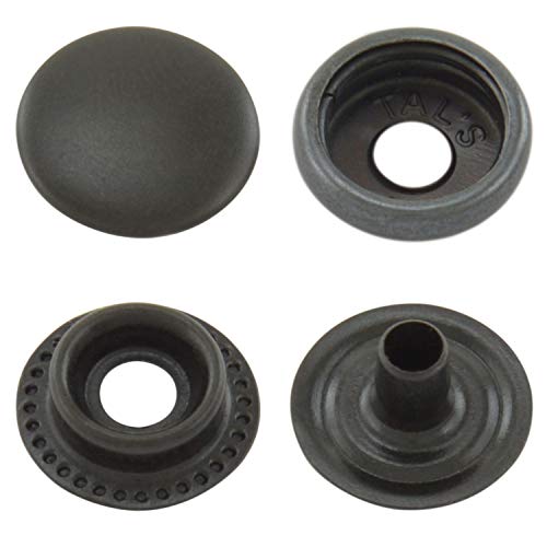 Druckknöpfe Ringfeder, Ring-Feder-Buttons, R-Feder-Snaps, Stahl - ab 50 Stück, schwarz, 15 mm von GETMORE Parts