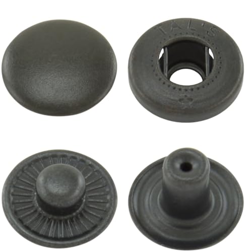 Druckknöpfe S-Feder, Press-Studs, Snaps, Metallknöpfe S-Feder-System, Stahl - ab 50 Stück, schwarz, 10 mm von GETMORE Parts
