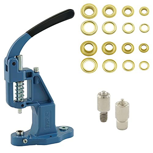 GETMORE Parts Nietpressen-Set bestehend aus Ösenpresse + Ösenwerkzeug + 100 Ösen, Messing, rostfrei - Gold, 3 mm von GETMORE Parts