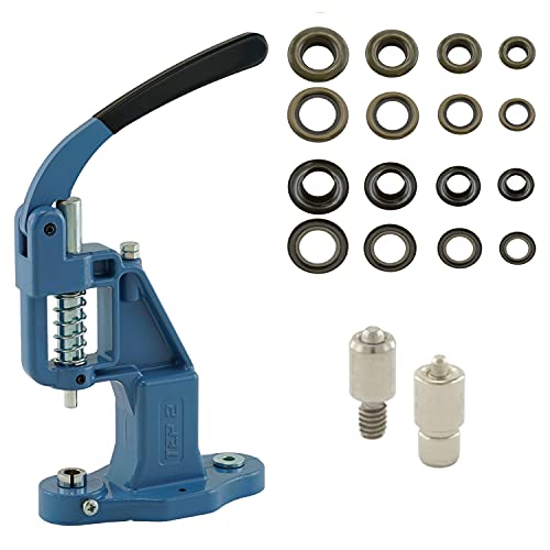 GETMORE Parts Nietpressen-Set bestehend aus Ösenpresse + Ösenwerkzeug + 100 Ösen, Messing, rostfrei - antik, 4 mm von GETMORE Parts