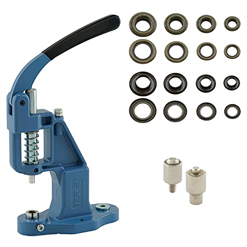 GETMORE Parts Nietpressen-Set bestehend aus Ösenpresse + Ösenwerkzeug + 100 Ösen, Messing, rostfrei - antik, 6 mm von GETMORE Parts