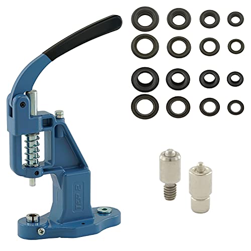 GETMORE Parts Nietpressen-Set bestehend aus Ösenpresse + Ösenwerkzeug + 100 Ösen, Messing - rostfrei schwarz, 4 mm von GETMORE Parts