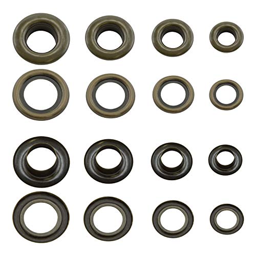 GETMORE Parts Ösen mit Gegenscheiben, Messing-Ösen, Metallöse, Rundöse mit Scheibe, Messing, rostfrei (antik, 6 mm) von GETMORE Parts