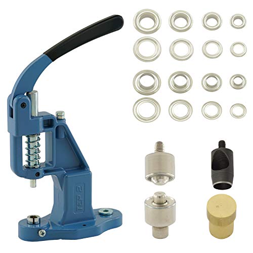 GETMORE Parts Ösenpresse + Ösenwerkzeug + Lochwerkzeug + 100 Ösen, Messing, rostfrei - Silber, 17 mm von GETMORE Parts