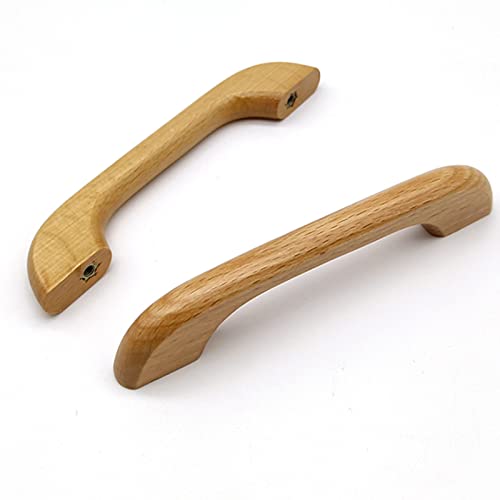 Hölzerne Schubladenknöpfe,Holzgriffe, 2 Stück Holzgriffe gewölbt,ModernPull,Schubladenknöpfe,Zelkova-Schrankknauf,Küchen-/Kleiderschranktürgriff/Knöpfe,handpoliert,Holedistance192Mm/Holedistance192Mm von GETREY