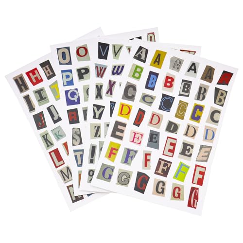 GETRICH 187 Stück Selbstklebende Buchstaben Aufkleber, Klebebuchstaben Scrapbook Zubehör Vinyl Buchstaben Sticker Buchstaben zum Aufkleben Scrapbook Stickers für Scrapbooking Grußkarten Journaling von GETRICH