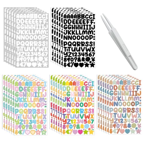 GETRICH 30 Blätter Selbstklebende Buchstaben Aufkleber, Klebebuchstaben Wetterfest Bunte mit Pinzette Vinyl Zahlen Aufkleber Buchstaben Sticker Buchstaben zum Aufkleben für DIY Scrapbooking Grußkarten GETRICH 30 Blätter Selbstklebende Buchstaben Aufkleber, Klebebuchstaben Wetterfest Bunte mit Pinzette Vinyl Zahlen Aufkleber Buchstaben Sticker Buchstaben zum Aufkleben für DIY Scrapbooking Grußkarten von GETRICH