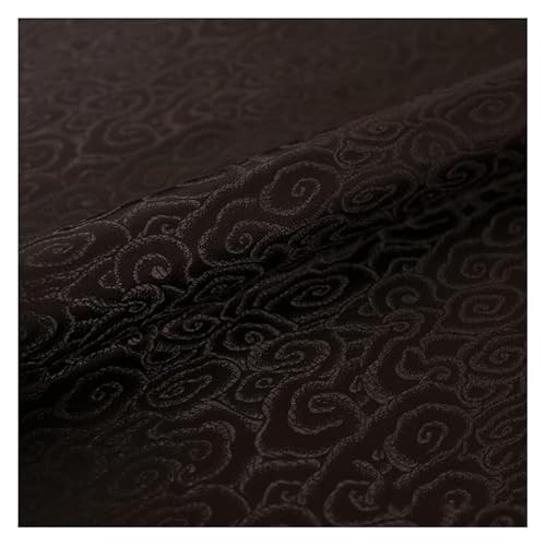 GETSTREE Jacquardstoff aus Kunstseide, Brokat-Seidenstoff, schöner Damaststoff for Schneiderei und Heimwerkerprojekte – 75 cm x 50 cm(Coffee) von GETSTREE