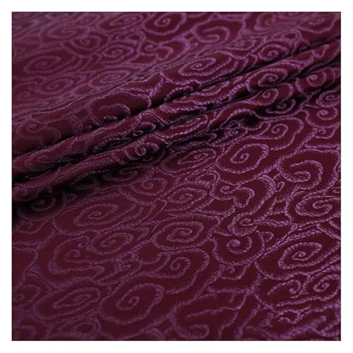 GETSTREE Jacquardstoff aus Kunstseide, Brokat-Seidenstoff, schöner Damaststoff for Schneiderei und Heimwerkerprojekte – 75 cm x 50 cm(Reddishred) von GETSTREE