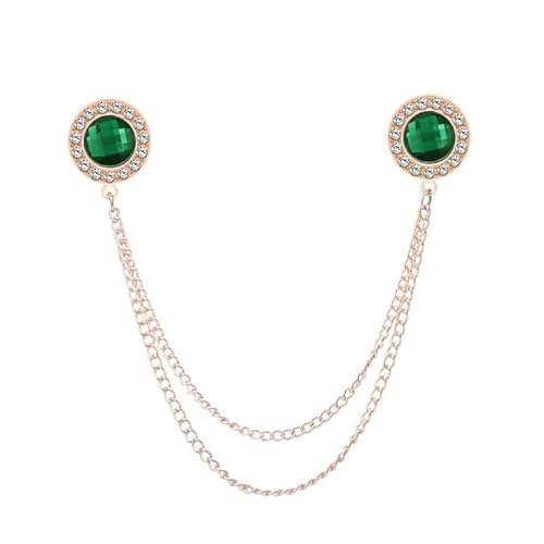 GETSTREE Kragenclip-Quastenkette, Broschen-Anstecknadel for Herren, Herren-Quasten-Corsage-Kette, Anstecknadel, Schnalle, Brosche, Damen-Hemdkragen-Accessoires(Green) von GETSTREE