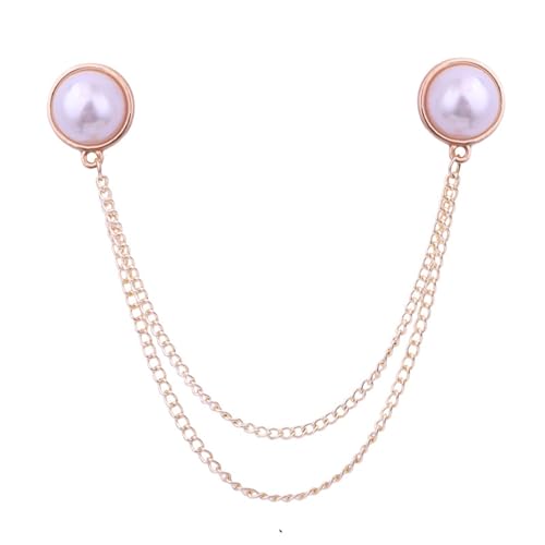 GETSTREE Kragenclip-Quastenkette, Broschen-Anstecknadel for Männer, einfache runde Perlenkragenkette, Damen-Hemdkragennadel, vielseitige Quastenkragennadel(Gold) von GETSTREE