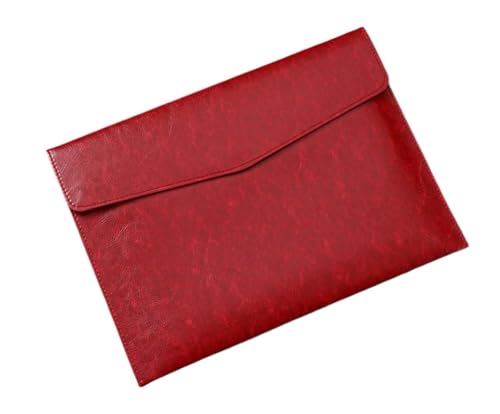 Halter-Aktenordner, Lederumschlaghülle, Geschäfts- und Büro-Aktentasche, Leder-Aktentasche, Aktenaufbewahrungstasche, 33 x 24,3 cm(Red) von GETSTREE
