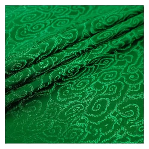 Jacquardstoff aus Kunstseide, Brokat-Seidenstoff, schöner Damaststoff for Schneiderei und Heimwerkerprojekte – 75 cm x 50 cm(New Green) von GETSTREE
