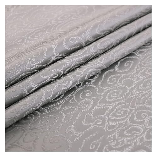 Jacquardstoff aus Kunstseide, Brokat-Seidenstoff, schöner Damaststoff for Schneiderei und Heimwerkerprojekte – 75 cm x 50 cm(Silver Grey) von GETSTREE