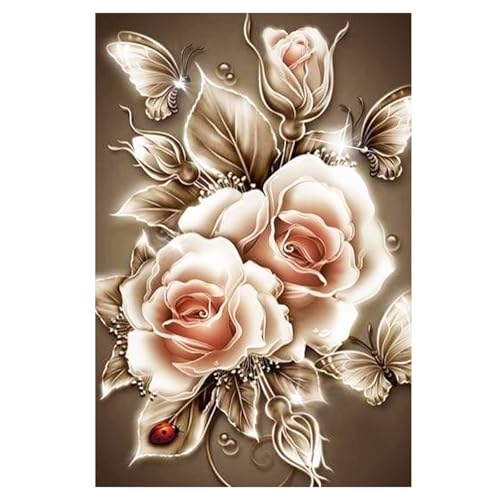 GEXINKEJI 5d Diamant Painting Diamond Painting Erwachsene Rose Diamond Painting Diamond Painting set Diamant Bilder Geeignet für Home Wand Decor DIY Diamond Blumen von GEXINKEJI