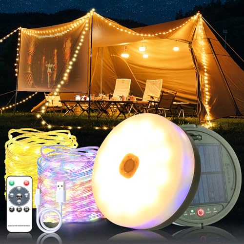 Camping Lichterkette Aufrollbar Solar 10M, 13 Modus Solar Aufrollbare Camping mit Led Lichterkette, IP65 Wasserdichte Lichterkette Camping Licht Aufrollbar Solar Camping Lampe für Camping, Wandern Camping Lichterkette Aufrollbar Solar 10M, 13 Modus Solar Aufrollbare Camping mit Led Lichterkette, IP65 Wasserdichte Lichterkette Camping Licht Aufrollbar Solar Camping Lampe für Camping, Wandern von GEYUEYA Home