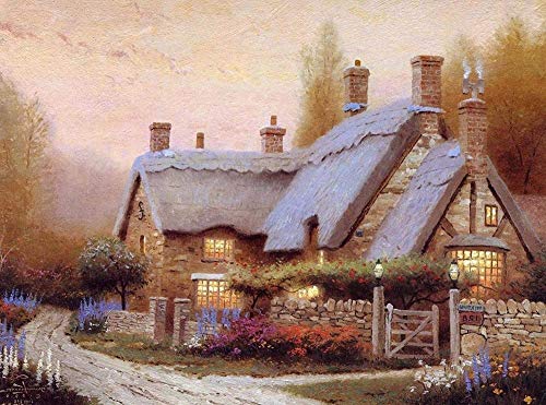 GEZHF 5D Diamant Gemälde nach Zahlen Kit Kincaid Cottage Gemälde Thomas Kinkade Haus Sommerfarbe Kristall Strass für Home Wall Decor Full Drill 30X40Cm GEZHF 5D Diamant Gemälde nach Zahlen Kit Kincaid Cottage Gemälde Thomas Kinkade Haus Sommerfarbe Kristall Strass für Home Wall Decor Full Drill 30X40Cm von GEZHF