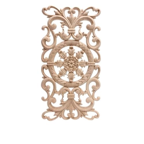 GFDSGRE Ornamente FüR MöBel Holzfiguren Holzleisten Holzaufkleber Geschnitztes Dekor Moderne Blätter Oval Blume Gummi Holzmöbel Türen Wände Ecke Zuhause Holzornamente(C88-3) von GFDSGRE