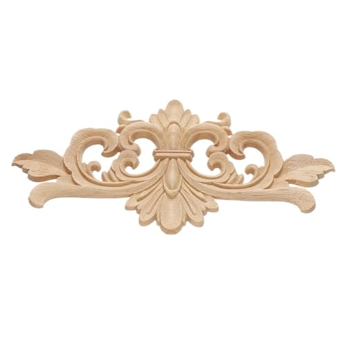 GFDSGRE Ornamente FüR MöBel Holzschnitzerei Dekoration Blumen Holz geschnitzt Holzfiguren Handwerk Ecke Applikationen Rahmen Wand Tür Möbel Holzornamente(14) von GFDSGRE