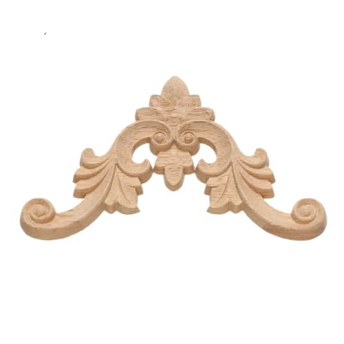 GFDSGRE Ornamente FüR MöBel Holzschnitzerei Dekoration Blumen Holz geschnitzt Holzfiguren Handwerk Ecke Applikationen Rahmen Wand Tür Möbel Holzornamente(7) von GFDSGRE