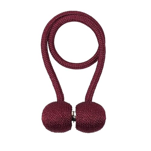 GFDSGRE Vorhang Raffhalter 2 STK Magnetische Perlenkugel-Vorhangschnallen Vorhang-Raffhalter Rücken Holdbacks Schnallenclips Vorhangstangen Dekorative Wohnaccessoires Raffhalter FüR VorhäNge(Maroon) von GFDSGRE